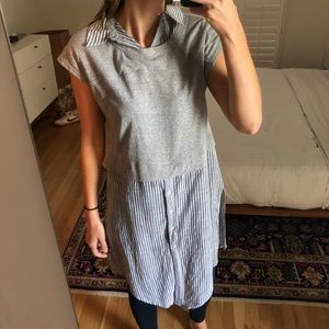 2-in-1 sweatshirt/shirt top